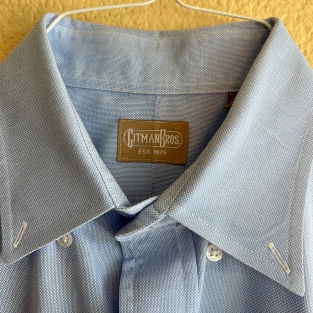 Gitman Bros. Button Down Blue Weba Stretch 15.5 /… - image 1